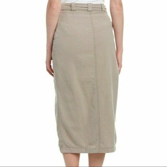 NWT Free People Easy Breezy Linen Cotton Blend Taupe Midi Skirt Size 2 $128 NGP - Picture 3 of 16
